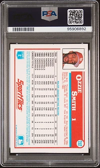 1987 Sportflics 142 Ozzie Smith 1986 Copyright PSA 10