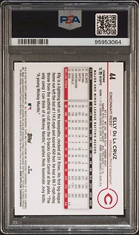 2024 Topps Chrome 44 Elly De La Cruz Magenta Speckle Refractor PSA 10