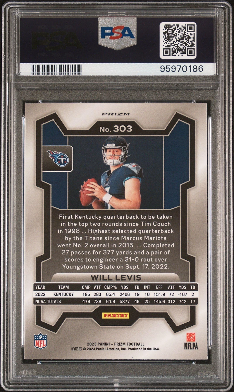 2023 Panini Prizm 303 Will Levis Variation PSA 10