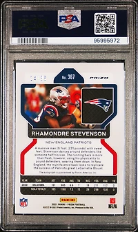 2021 Panini Prizm 367 Rhamondre Stevenson Autograph-red Shimmer PSA 9