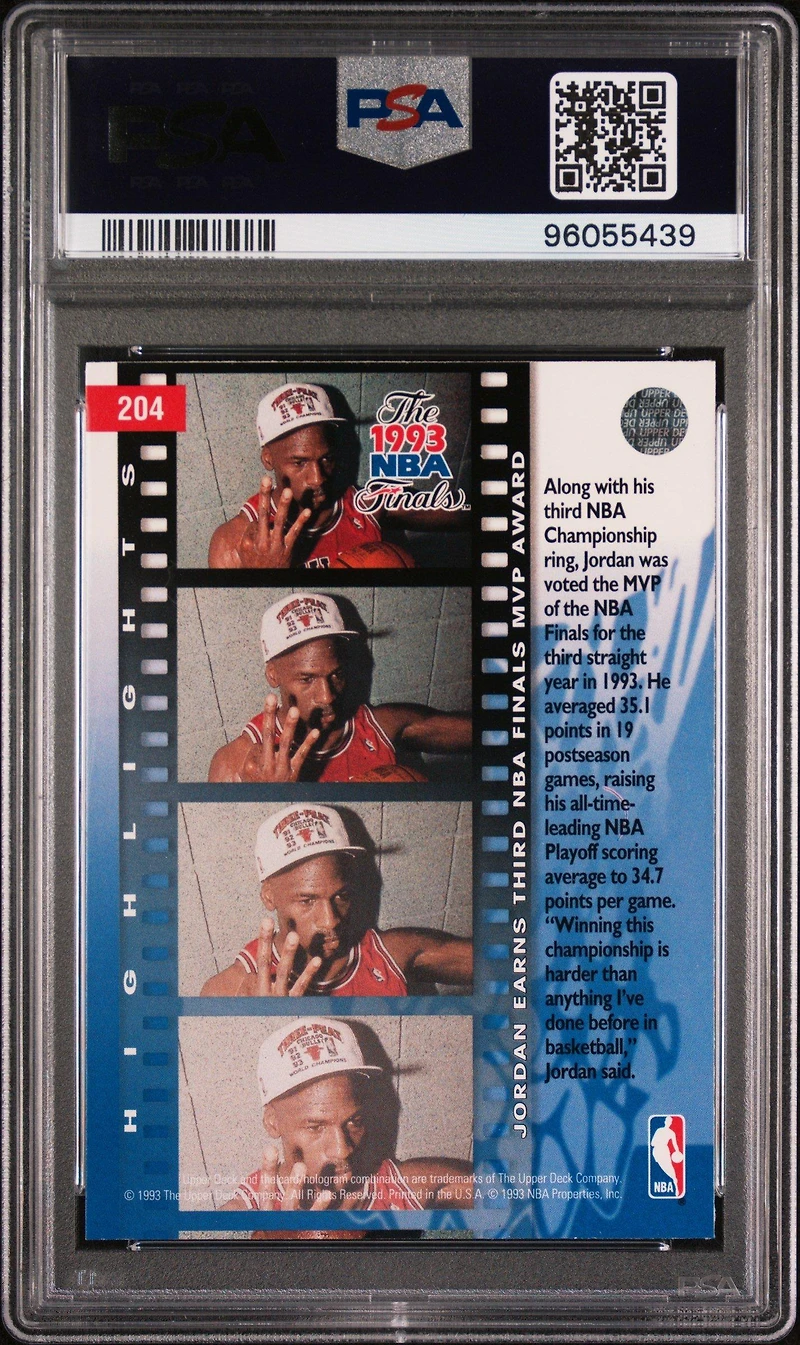 1993 Upper Deck 204 Michael Jordan PSA 10