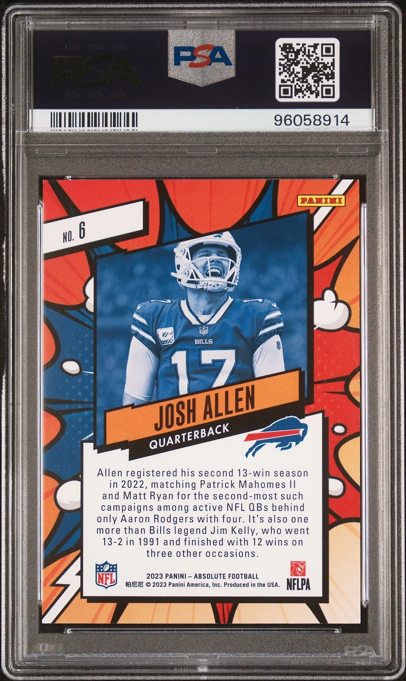 2023 Panini Absolute Explosive 6 Josh Allen PSA 9