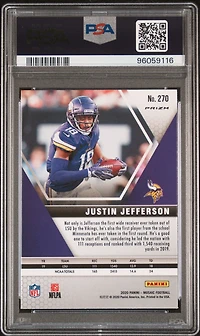 2020 Panini Mosaic 270 Justin Jefferson Green Mosaic PSA 9