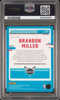 2023 Panini Donruss Optic 219 Brandon Miller Blue Seismic PSA 9