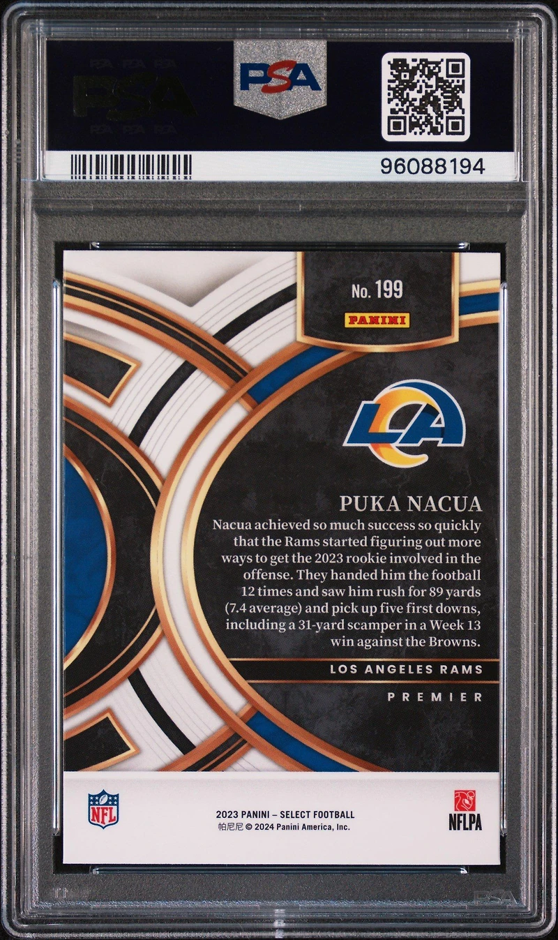 2023 Panini Select Puka Nacua PSA 10