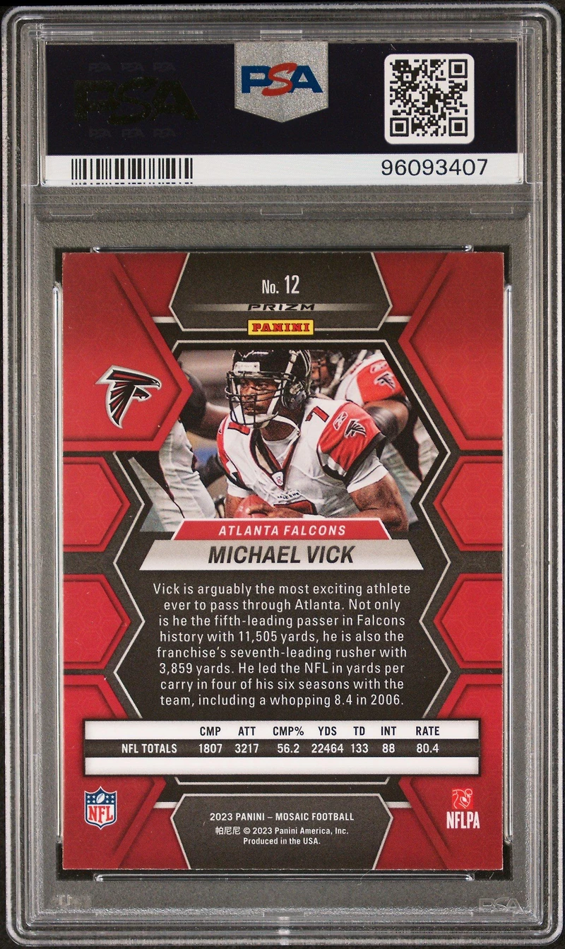2023 Panini Mosaic 12 Michael Vick Honeycomb PSA 9