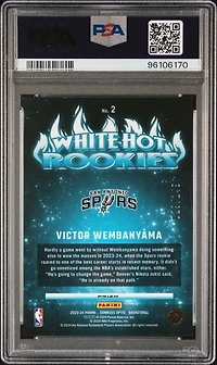 2023 Panini Donruss Optic White Hot Rookies 2 Victor Wembanyama Lime Green PSA 9