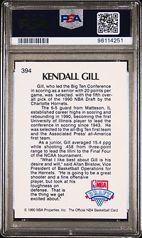1990 Hoops 394 Kendall Gill PSA 10