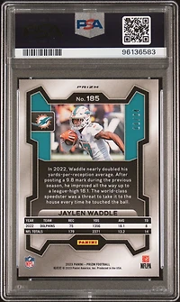 2023 Panini Prizm 185 Jaylen Waddle Gold Sparkle PSA 10