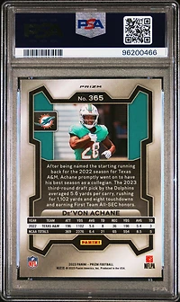 2023 Panini Prizm 365 De'von Achane Neon Green Pulsar PSA 10