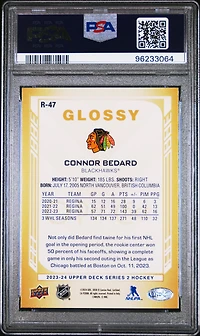 2023 Upper Deck Opc Glossy R47 Connor Bedard Gold PSA 9