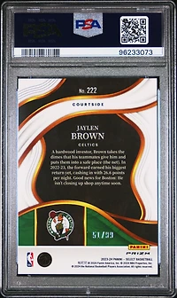 2023 Panini Select 222 Jaylen Brown Purple Cracked Ice PSA 10
