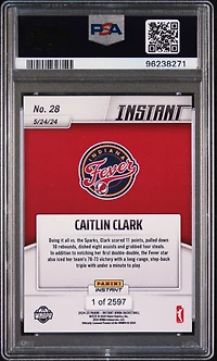 2024 Panini Instant Wnba 28 Caitlin Clark PSA 10