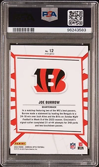 2023 Panini Donruss Optic My House! 12 Joe Burrow PSA 10