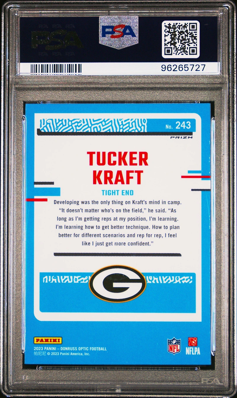 2023 Panini Donruss Optic 243 Tucker Kraft Pink PSA 10