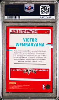 2023 Panini Donruss Optic The Rookies 4 Victor Wembanyama PSA 10