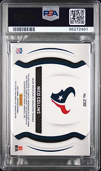 2021 Panini Certified 230 Nico Collins Signature Jersey-mirror Orange Etch PSA 8