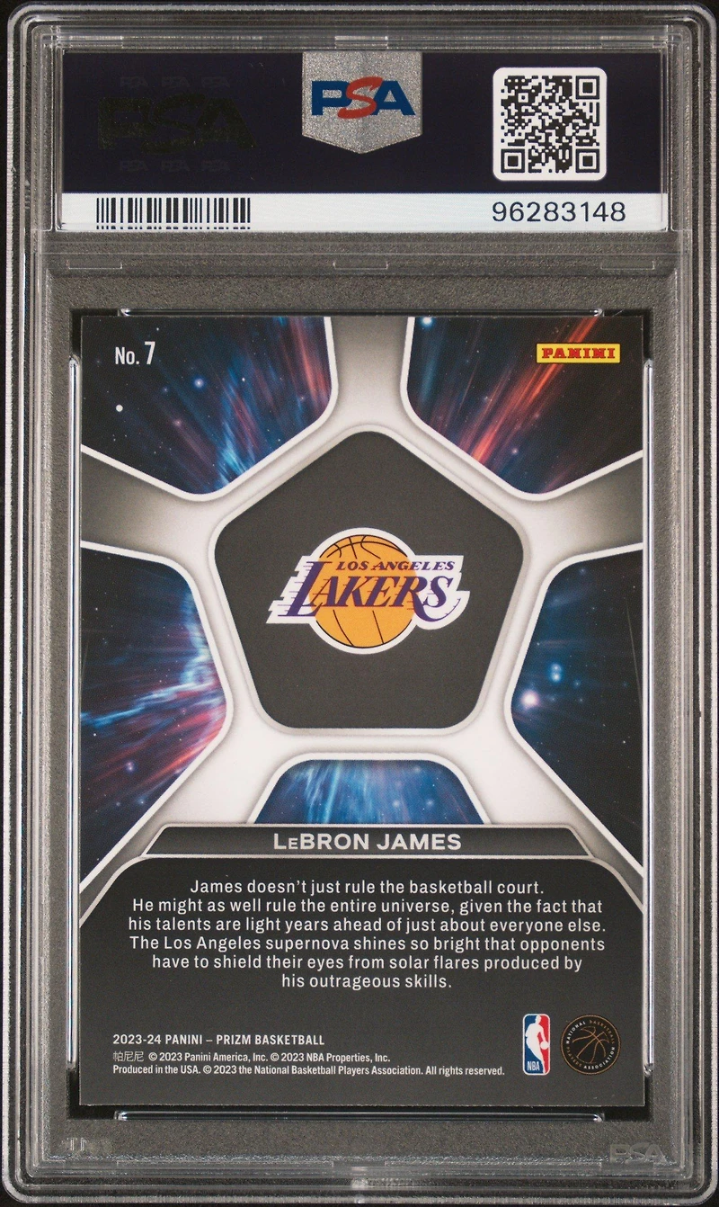 2023 Panini Prizm Deep Space 7 Lebron James PSA 10
