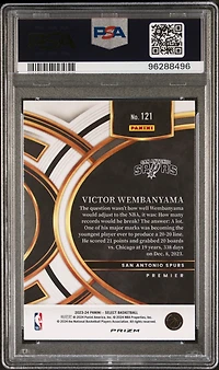 2023 Panini Select 121 Victor Wembanyama Green/white/purple Prizm PSA 10