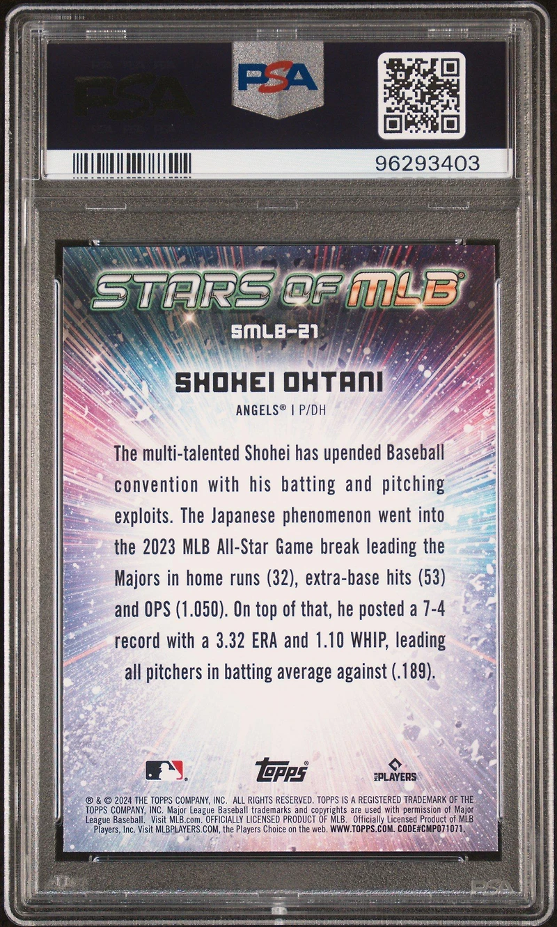 2024 Topps Stars Of Mlb Smlb21 Shohei Ohtani PSA 10