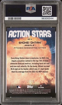 2023 Topps Chrome Update Action Stars Asc4 Shohei Ohtani Orange Refractor PSA 8