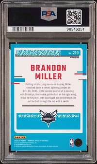 2023 Panini Donruss Optic 219 Brandon Miller Holo PSA 10