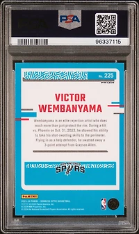 2023 Panini Donruss Optic 225 Victor Wembanyama Hyper Green PSA