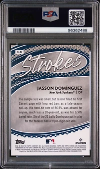 2024 Topps Chrome Strokes S21 Jasson Dominguez PSA 10