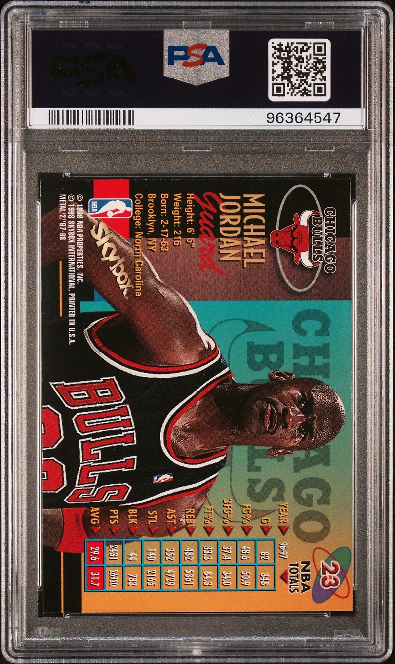 1997 Metal Universe Championship 23 Michael Jordan PSA 8