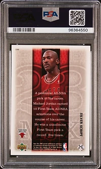 1999 Upper Deck Mvp 199 Michael Jordan Silver Script PSA 8