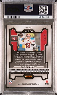 2023 Panini Prizm 266 Brock Purdy Green Scope PSA 10