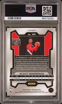 2023 Panini Prizm 141 Scoot Henderson Ruby Wave PSA 10