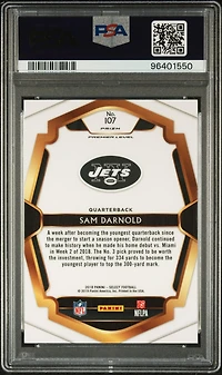 2018 Panini Select 107 Sam Darnold Silver Prizm PSA 10