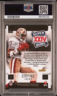 2023 Panini Donruss Super Bowl Signatures Prizm Sbxxivjr Jerry Rice PSA 9