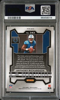 2023 Panini Prizm 343 Anthony Richardson Green Ice PSA 10