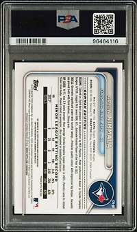 2024 Bowman Chrome Prospect Autographs Cpaan Arjun Nimmala Blue Refractor PSA 10