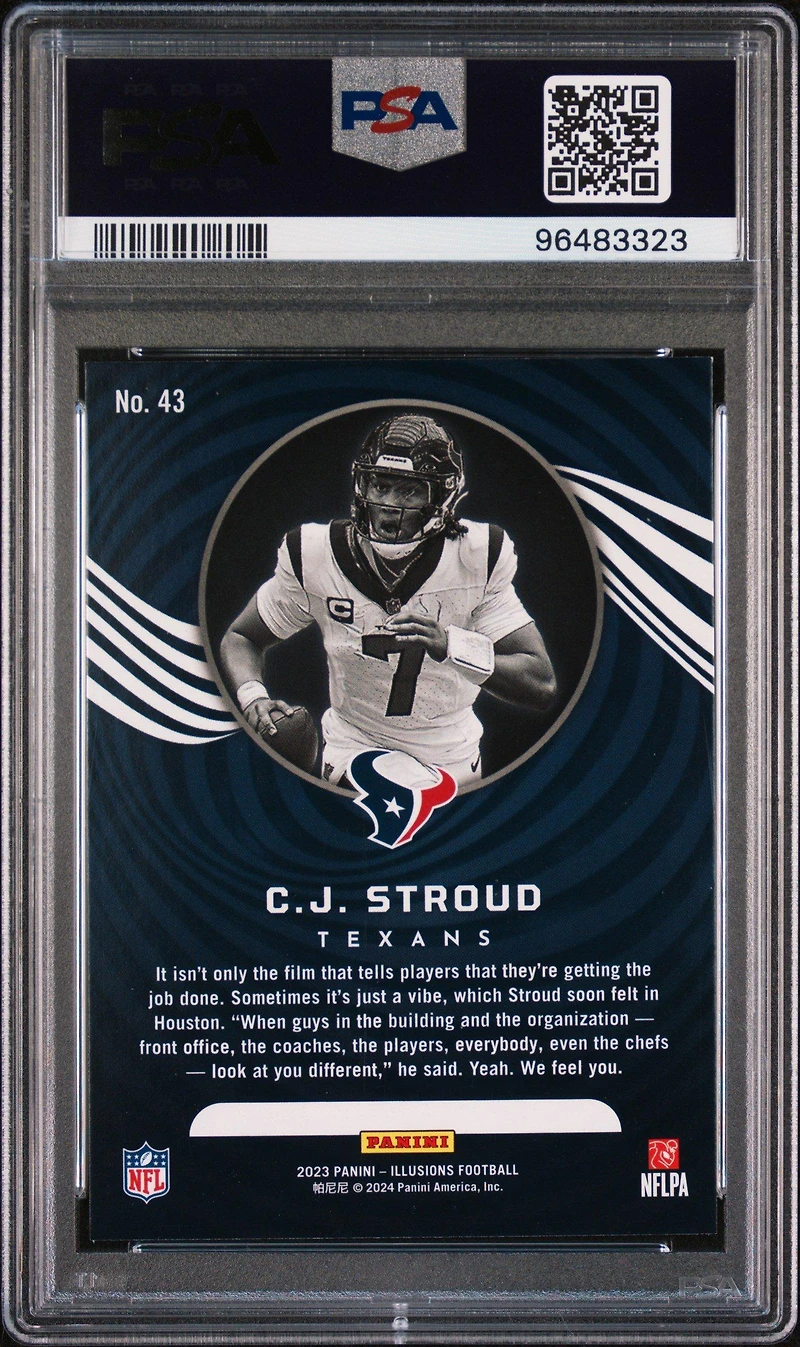 2023 Panini Illusions 43 Cj Stroud Trophy Collection Dots PSA 9