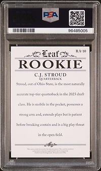 2023 Leaf Special Release Rookie Achievement Ra10 Cj Stroud PSA 10