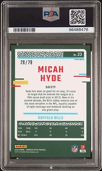 2023 Panini Donruss Optic 23 Micah Hyde Pink Velocity PSA 10