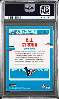 2023 Panini Donruss 339 Cj Stroud Optic Preview-red Wave PSA 10