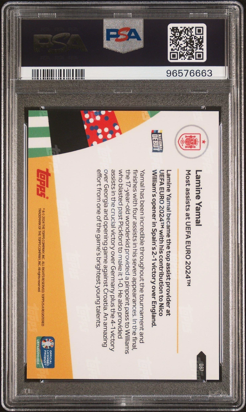 2024 Topps Now Uefa Euro 67 Lamine Yamal PSA 10