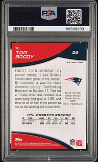 2011 Finest 70 Tom Brady Refractor PSA 9