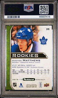 2016 Upper Deck Parkhurst 370 Auston Matthews PSA 9