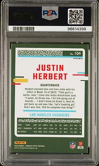 2023 Panini Donruss Optic 104 Justin Herbert Stars PSA 10
