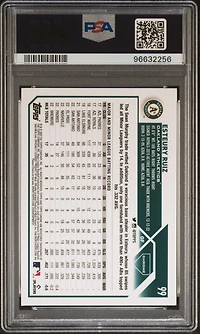 2023 Topps Chrome 99 Esteury Ruiz Purple Speckle Refractor PSA 10