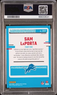 2023 Panini Donruss Optic 237 Sam Laporta Pink PSA 10