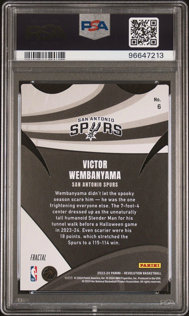 2023 Panini Revolution Liftoff! 6 Victor Wembanyama Fractal PSA 10