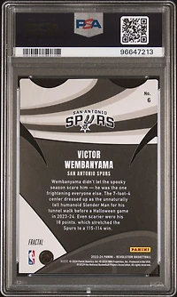 2023 Panini Revolution Liftoff! 6 Victor Wembanyama Fractal PSA 10