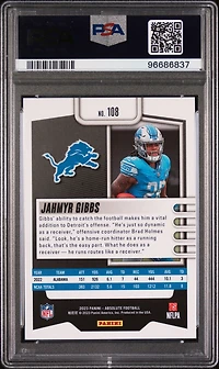 2023 Panini Absolute 108 Jahmyr Gibbs Red Squares PSA 10