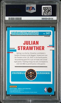 2023 Panini Donruss Optic 247 Julian Strawther Jazz PSA 9